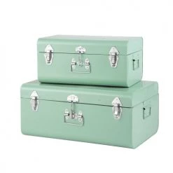 Maisons Du Monde Coffres Et Malles 2 Malles En Métal Bleu Clair