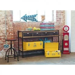 Maisons Du Monde Coffres Et Malles 2 Malles En Métal Jaunes -Coffres et malles Soldes 2 malles en metal jaunes 1000 7 30 122169 4