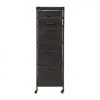 Bepurehome Commodes Et Cabinets Armoire á Roulettes En Métal Noir Et 5 Tiroirs 1 Bepurehome Commodes Et Cabinets Armoire á Roulettes En Métal Noir Et 5 Tiroirs -Coffres et malles Soldes armoire a roulettes en metal noir et 5 tiroirs