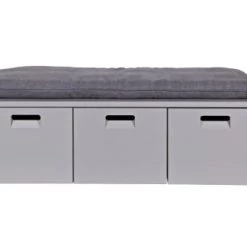 VtWonen Coffres Et Malles Banc Coffre De Rangement Bois De Pin Gris 120x50 Cm -Coffres et malles Soldes banc coffre de rangement bois de pin gris 120x50 cm 3