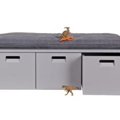 VtWonen Coffres Et Malles Banc Coffre De Rangement Bois De Pin Gris 120x50 Cm -Coffres et malles Soldes banc coffre de rangement bois de pin gris 120x50 cm 5