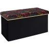 The Home Deco Factory Coffres Et Malles Banc Coffre Noir Pliable Couvercle à Motifs Imprimés Olga -Coffres et malles Soldes banc coffre noir pliable couvercle a motifs imprimes olga