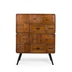 Dutchbone Commodes Et Cabinets Buffet Vintage Bois 2 Portes 8 Tiroirs