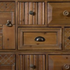 Dutchbone Commodes Et Cabinets Buffet Vintage Bois 2 Portes 8 Tiroirs -Coffres et malles Soldes buffet vintage bois 2 portes 8 tiroirs 4