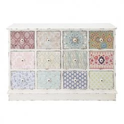 Maisons Du Monde Commodes Et Cabinets Cabinet De Rangement 12 Tiroirs Blanc Cassé