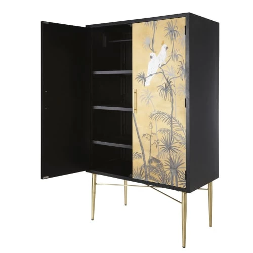 Maisons Du Monde Commodes Et Cabinets Cabinet De Rangement 2 Portes Décor Tropical Peint 4 Maisons Du Monde Commodes Et Cabinets Cabinet De Rangement 2 Portes Décor Tropical Peint – Image 2