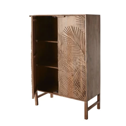 Maisons Du Monde Commodes Et Cabinets Cabinet De Rangement 2 Portes En Manguier Sculpté 4 Maisons Du Monde Commodes Et Cabinets Cabinet De Rangement 2 Portes En Manguier Sculpté – Image 2