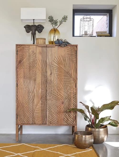 Maisons Du Monde Commodes Et Cabinets Cabinet De Rangement 2 Portes En Manguier Sculpté 7 Maisons Du Monde Commodes Et Cabinets Cabinet De Rangement 2 Portes En Manguier Sculpté – Image 5
