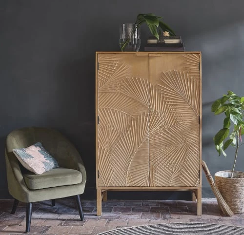 Maisons Du Monde Commodes Et Cabinets Cabinet De Rangement 2 Portes En Manguier Sculpté 6 Maisons Du Monde Commodes Et Cabinets Cabinet De Rangement 2 Portes En Manguier Sculpté – Image 4