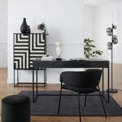 Maisons Du Monde Commodes Et Cabinets Cabinet De Rangement 2 Portes En Marqueterie D'os Noir Et écru -Coffres et malles Soldes cabinet de rangement 2 portes en marqueterie d os noir et ecru 1000 6 31 209582 5