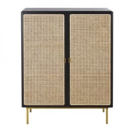 Maisons Du Monde Commodes Et Cabinets Cabinet De Rangement 2 Portes Noir Cannage En Rotin