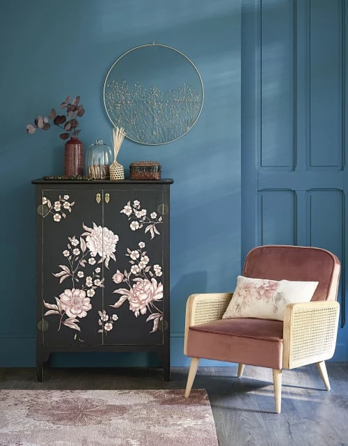 Maisons Du Monde Commodes Et Cabinets Cabinet De Rangement 2 Portes Noir Imprimé Floral 5 Maisons Du Monde Commodes Et Cabinets Cabinet De Rangement 2 Portes Noir Imprimé Floral – Image 3