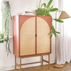 Maisons Du Monde Commodes Et Cabinets Cabinet De Rangement 2 Portes Terracotta Cannage En Rotin -Coffres et malles Soldes cabinet de rangement 2 portes terracotta cannage en rotin 1000 13 36 217664 4