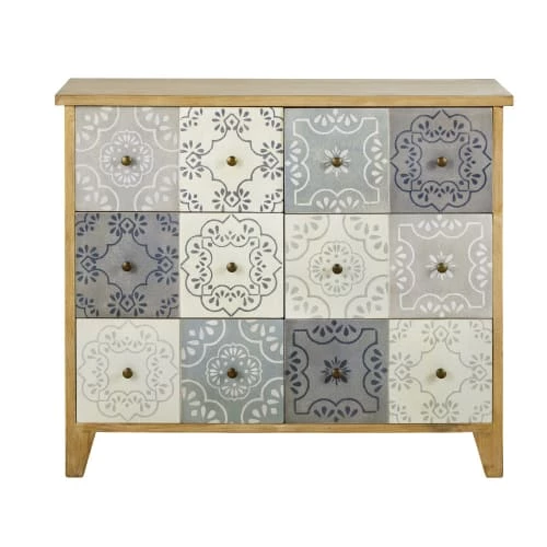 Maisons Du Monde Commodes Et Cabinets Cabinet De Rangement 6 Tiroirs En Trompe L'œil Motifs Arabesques Verts 3 Maisons Du Monde Commodes Et Cabinets Cabinet De Rangement 6 Tiroirs En Trompe L'œil Motifs Arabesques Verts