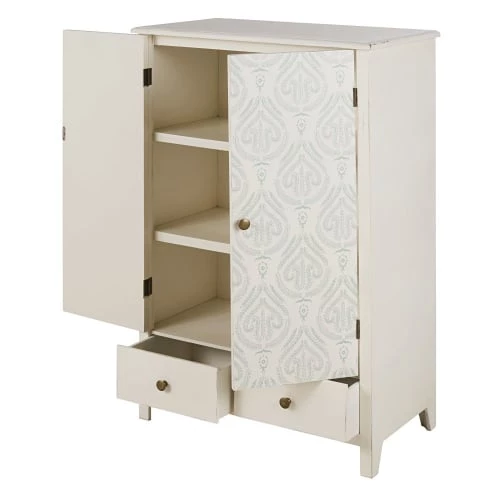 Maisons Du Monde Commodes Et Cabinets Cabinet De Rangement Haut 2 Portes 2 Tiroirs Blancs Motifs Sérigraphiés Multicolores 4 Maisons Du Monde Commodes Et Cabinets Cabinet De Rangement Haut 2 Portes 2 Tiroirs Blancs Motifs Sérigraphiés Multicolores – Image 2