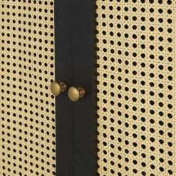 Maisons Du Monde Commodes Et Cabinets Cabinet De Rangement Vintage 2 Portes Noir Et Cannage En Rotin -Coffres et malles Soldes cabinet de rangement vintage 2 portes noir et cannage en rotin 1000 6 15 219816 3