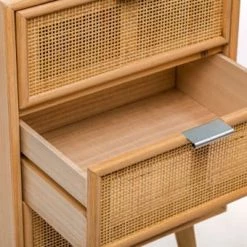 Nordlys Commodes Et Cabinets Chiffonnier 3 Tiroirs En Bois Et Rotin Naturel -Coffres et malles Soldes chiffonnier 3 tiroirs en bois et rotin naturel 3