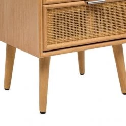 Nordlys Commodes Et Cabinets Chiffonnier 3 Tiroirs En Bois Et Rotin Naturel -Coffres et malles Soldes chiffonnier 3 tiroirs en bois et rotin naturel 5