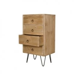 Dendro Commodes Et Cabinets Chiffonnier 4 Tiroirs Bois Massif -Coffres et malles Soldes chiffonnier 4 tiroirs bois massif 4