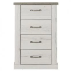 Calicosy Commodes Et Cabinets Chiffonnier 4 Tiroirs - Décor Chêne Blanchi