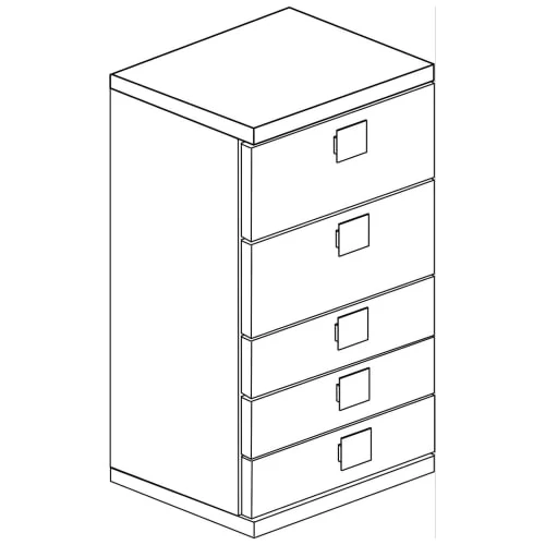 Terre De Nuit Commodes Et Cabinets Chiffonnier 5 Tiroirs En Bois Gris Clair Et Beige 6 Terre De Nuit Commodes Et Cabinets Chiffonnier 5 Tiroirs En Bois Gris Clair Et Beige – Image 4