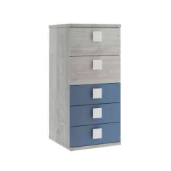 Terre De Nuit Commodes Et Cabinets Chiffonnier 5 Tiroirs En Bois Gris Clair Et Beige 13 Terre De Nuit Commodes Et Cabinets Chiffonnier 5 Tiroirs En Bois Gris Clair Et Beige -Coffres et malles Soldes chiffonnier 5 tiroirs en bois gris clair et bleu 1