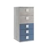 Terre De Nuit Commodes Et Cabinets Chiffonnier 5 Tiroirs En Bois Gris Clair Et Bleu -Coffres et malles Soldes chiffonnier 5 tiroirs en bois gris clair et bleu 5