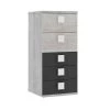 Terre De Nuit Commodes Et Cabinets Chiffonnier 5 Tiroirs En Bois Gris Clair Et Noir 2 Terre De Nuit Commodes Et Cabinets Chiffonnier 5 Tiroirs En Bois Gris Clair Et Noir -Coffres et malles Soldes chiffonnier 5 tiroirs en bois gris clair et noir
