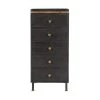 Rendez Vous Déco Commodes Et Cabinets Chiffonnier 5 Tiroirs En Métal Noir Et Bois De Manguier -Coffres et malles Soldes chiffonnier 5 tiroirs en metal noir et bois de manguier