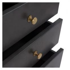 Rendez Vous Déco Commodes Et Cabinets Chiffonnier 5 Tiroirs En Métal Noir Et Bois De Manguier -Coffres et malles Soldes chiffonnier 5 tiroirs en metal noir et bois de manguier 3