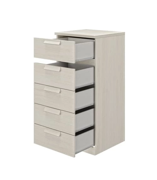 Calicosy Commodes Et Cabinets Chiffonnier 5 Tiroirs H105cm - Beige 6 Calicosy Commodes Et Cabinets Chiffonnier 5 Tiroirs H105cm - Beige – Image 4