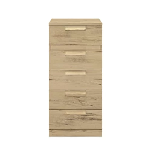 Calicosy Commodes Et Cabinets Chiffonnier 5 Tiroirs H105cm - Beige 8 Calicosy Commodes Et Cabinets Chiffonnier 5 Tiroirs H105cm - Beige – Image 6