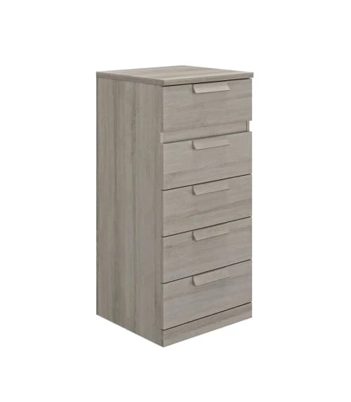 Calicosy Commodes Et Cabinets Chiffonnier 5 Tiroirs H105cm - Gris 7 Calicosy Commodes Et Cabinets Chiffonnier 5 Tiroirs H105cm - Gris – Image 5