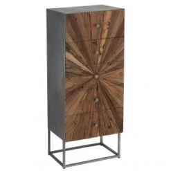 Hellin Commodes Et Cabinets Chiffonnier En Bois Et Métal -Coffres et malles Soldes chiffonnier en bois et metal 3