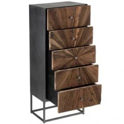 Hellin Commodes Et Cabinets Chiffonnier En Bois Et Métal -Coffres et malles Soldes chiffonnier en bois et metal 4