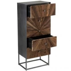 Hellin Commodes Et Cabinets Chiffonnier En Bois Et Métal -Coffres et malles Soldes chiffonnier en bois et metal 5