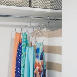 IDesign Aménagements De Placard Et De Dressing Cintre Porte-écharpes 8 Anneaux - Gris -Coffres et malles Soldes cintre porte echarpes 8 anneaux gris 2