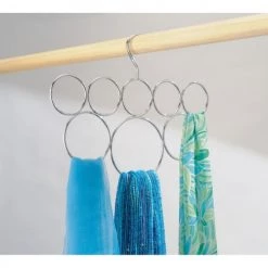 IDesign Aménagements De Placard Et De Dressing Cintre Porte-écharpes 8 Anneaux - Gris -Coffres et malles Soldes cintre porte echarpes 8 anneaux gris 3