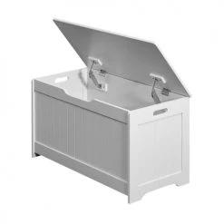 Mobili Rebecca Coffres Et Malles Coffre à Jouets Enfant En MDF Blanc -Coffres et malles Soldes coffre a jouets enfant en mdf blanc 2