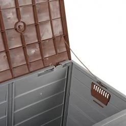 Mobili Rebecca Coffres Et Malles Coffre D'extérieur 290 L En Plastique Marron Et Gris -Coffres et malles Soldes coffre d exterieur 290 l en plastique marron et gris 3