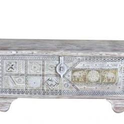 GINER Y COLOMER Coffres Et Malles Coffre En Bois De Manguier Blanc Vieilli