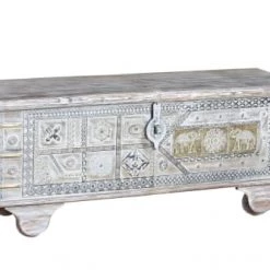 GINER Y COLOMER Coffres Et Malles Coffre En Bois De Manguier Blanc Vieilli -Coffres et malles Soldes coffre en bois de manguier blanc vieilli 3