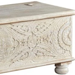 GINER Y COLOMER Coffres Et Malles Coffre En Bois De Manguier Blanc Vieilli -Coffres et malles Soldes coffre en bois de manguier blanc vieilli 6