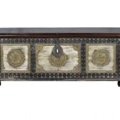 GINER Y COLOMER Coffres Et Malles Coffre En Bois De Manguier Et Détails En Bronze