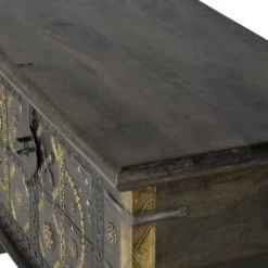 GINER Y COLOMER Coffres Et Malles Coffre En Bois De Manguier Marron Foncé -Coffres et malles Soldes coffre en bois de manguier marron fonce 4