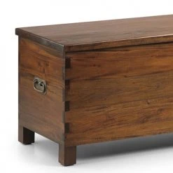 MOYCOR Coffres Et Malles Coffre En Bois Marron -Coffres et malles Soldes coffre en bois marron 3