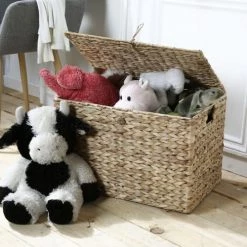 Casâme Coffres Et Malles Coffre En Jacinthe D'Eau Avec Couvercle - Marron -Coffres et malles Soldes coffre en jacinthe d eau avec couvercle marron 2