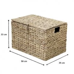 Casâme Coffres Et Malles Coffre En Jacinthe D'Eau Avec Couvercle - Marron -Coffres et malles Soldes coffre en jacinthe d eau avec couvercle marron 3