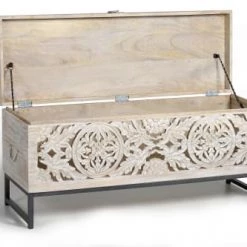 GINER Y COLOMER Coffres Et Malles Coffre En Manguier Et Pieds En Métal -Coffres et malles Soldes coffre en manguier et pieds en metal 2