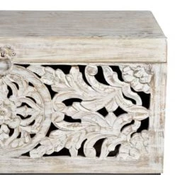 GINER Y COLOMER Coffres Et Malles Coffre En Manguier Et Pieds En Métal Blanc Vieilli -Coffres et malles Soldes coffre en manguier et pieds en metal blanc vieilli 3